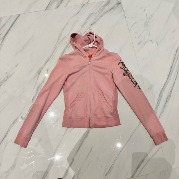 Light pink Juicy pink zip up hoodie with applique from 2005 - Picture 1 of 6